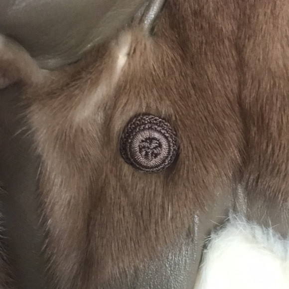 Flemington furs coat jacket 2 tone mink leather inserts never worn S/M - Picture 12 of 17